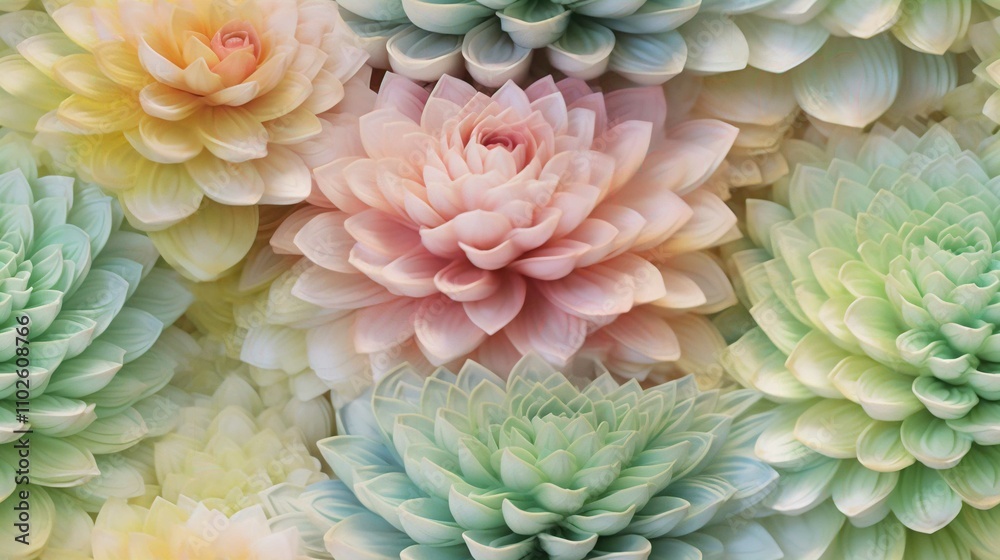 Vibrant Dahlia and Peony Blooms in a Summer Garden Closeup Vibrant Dahlia and Peony Blooms in a Summer Garden Closeup