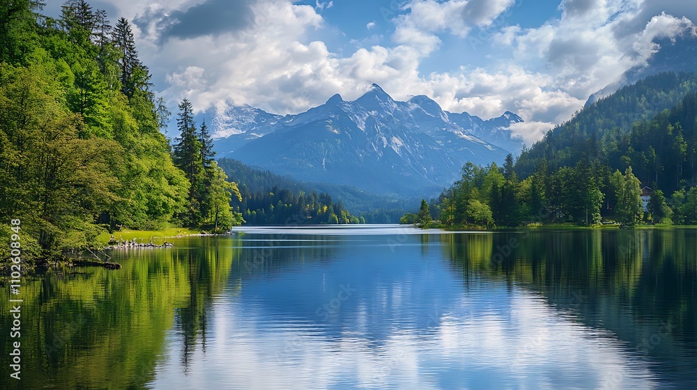 Alpine Lake Mountain Scenery Alpine Lake Mountain Scenery