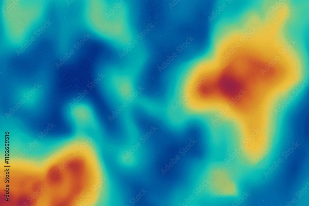A colorful abstract painting with a blue background and orange and yellow swirls A colorful abstract painting with a blue background and orange and yellow swirls