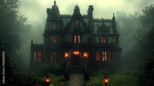 Mysterious Mansion Illustra...