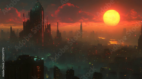 Futuristic Cityscape Illust...