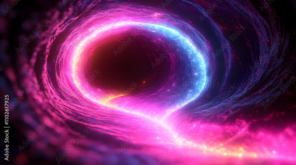 Glowing Nebula Tunnel 3D Illustration Glowing Nebula Tunnel 3D Illustration