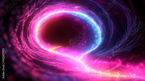 Glowing Nebula Tunnel 3D Illustration