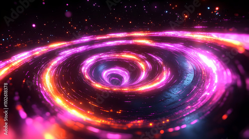 Abstract 3D Vortex of Glowi...