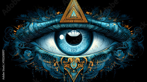 Ornate Eye Illustration: Bl...