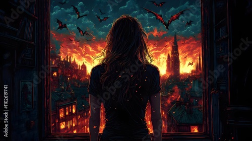 Burning Cityscape Illustrat...