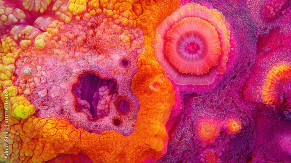 Abstract vibrant orange and pink organic forms Abstract vibrant orange and pink organic forms
