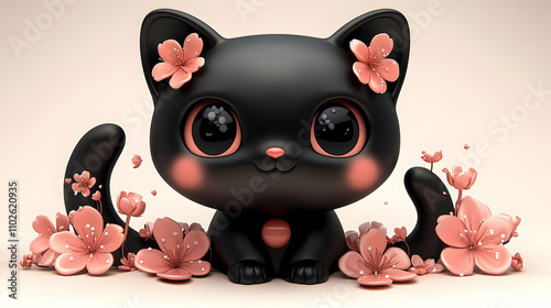 Adorable 3D Render of a Bla...