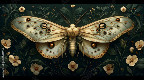Ornate Moth Illustration Bo...