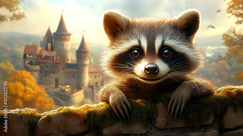 Smiling Raccoon Illustratio...