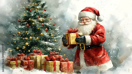Watercolor Christmas Illust...