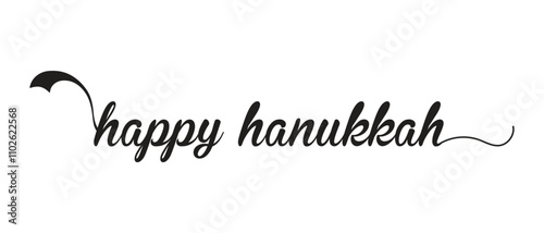Happy Hanukkah holidays hand drawn lettering writing text icon. vector illustration.
