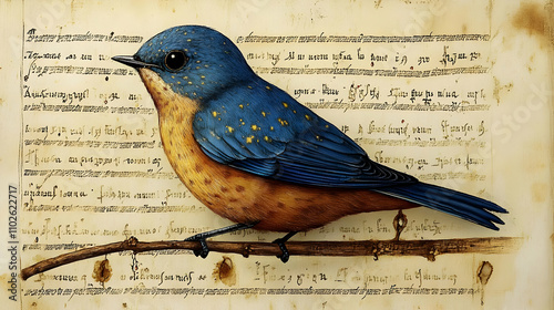 Vintage Bird Illustration o...