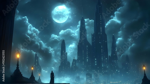 Futuristic City Nightscape ...