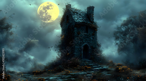 Enchanted Stone Tower Night...