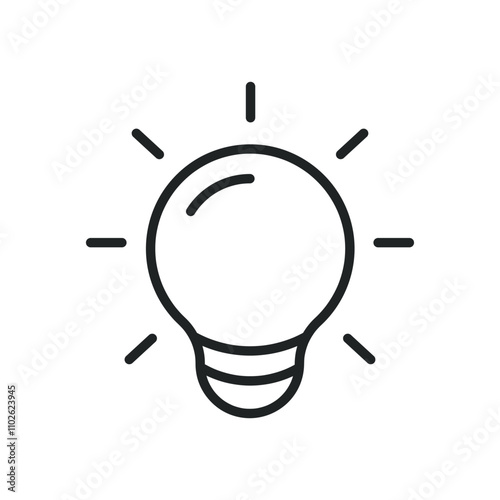 Light bulb thin line icons. Editable stroke and Perfect pixel on transparent background