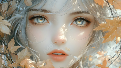 Autumn Leaves Digital Illus...