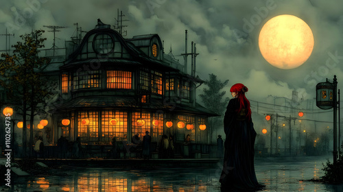 Night Scene Illustration: A...
