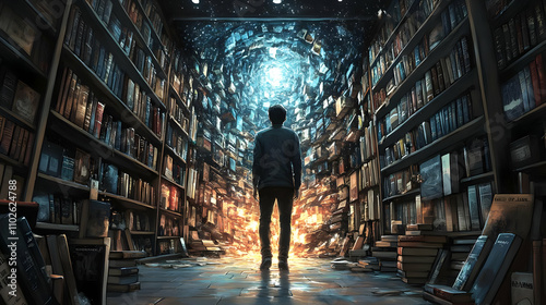 Surreal Library Illustratio...
