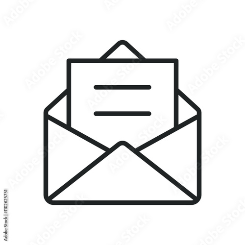 Email thin line icons. Editable stroke and Perfect pixel on transparent background