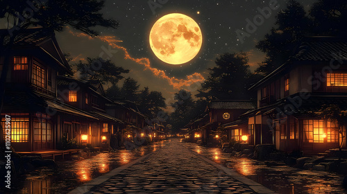 Night Street Scene Illustra...