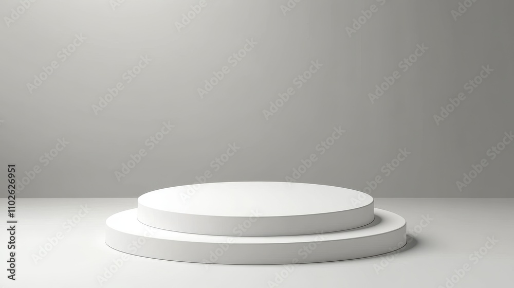 Minimalist White Two Tiered Circular Display Stand Minimalist White Two Tiered Circular Display Stand