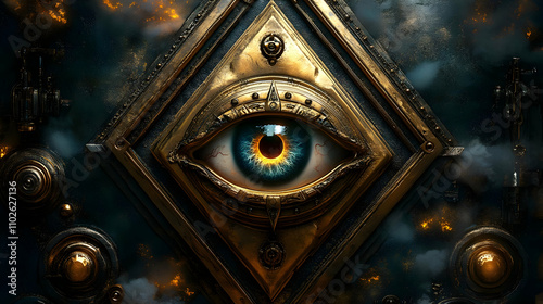 Steampunk Eye 3D Illustration