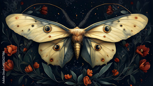 Nocturnal Moth Illustration...