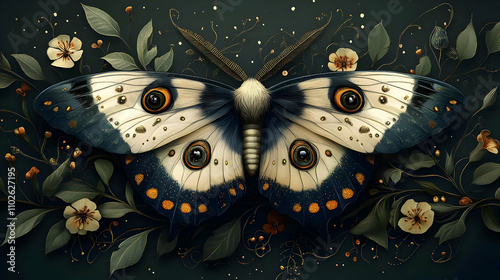 Elegant Moth Illustration w...