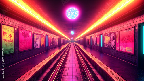 Neon Subway Illustration