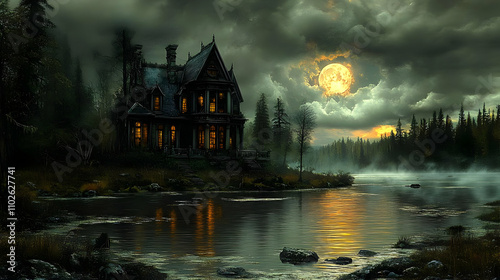 Dark Mansion by the Lake - ...