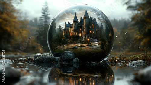Enchanted Castle in Glass O...
