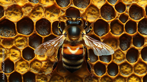 Honeybee on Honeycomb 3D Il...