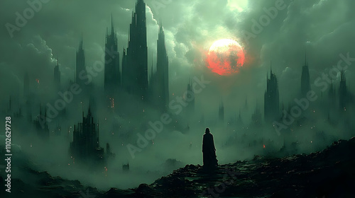 Dark Fantasy Cityscape Illu...