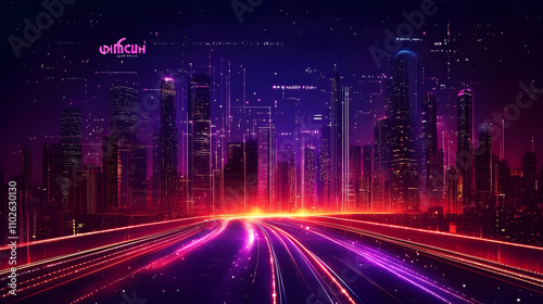 Neon Cityscape Illustration