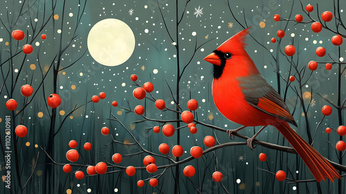 Winter Cardinal Illustratio...