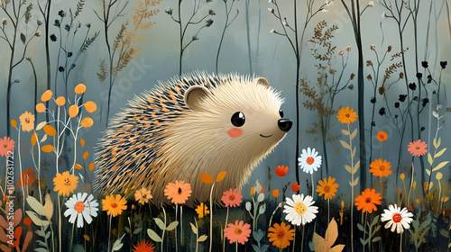 Hedgehog in Wildflower Mead...
