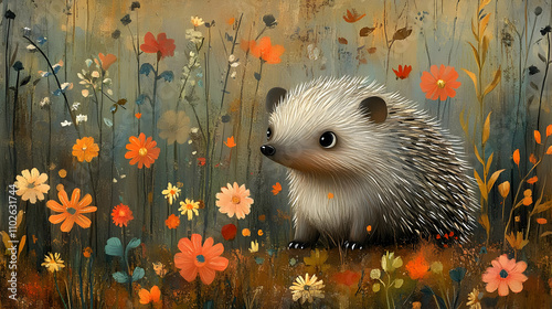 Hedgehog in Wildflower Mead...
