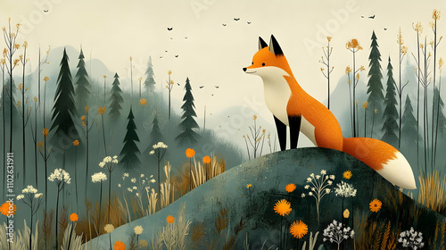Autumn Fox Illustration: Mi...