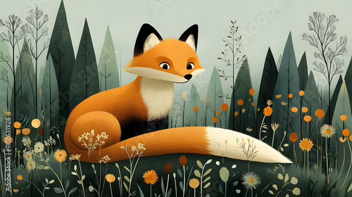 Forest Fox Illustration: A ...