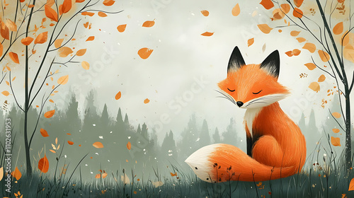 Autumn Fox Illustration: Se...