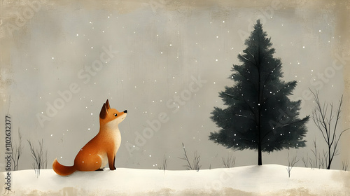 Winter Fox Illustration: Sn...