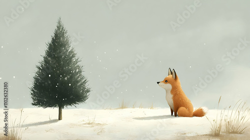 Winter Fox Illustration: Sn...