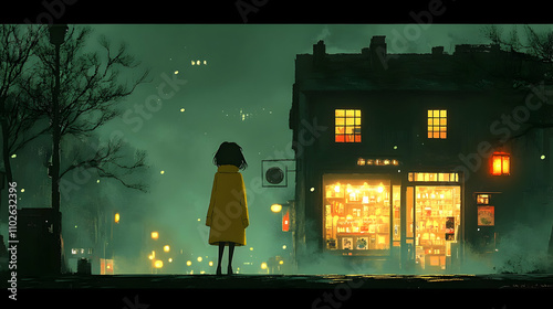 Night Street Scene Digital ...