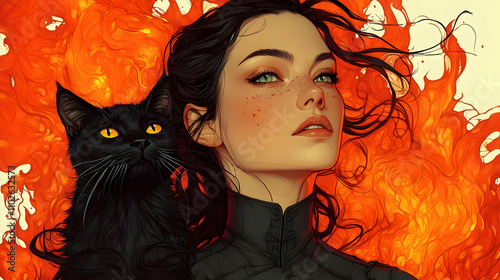 Fiery Fantasy Illustration:...