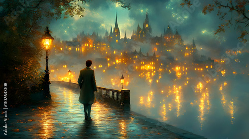Nightfall Cityscape Illustr...