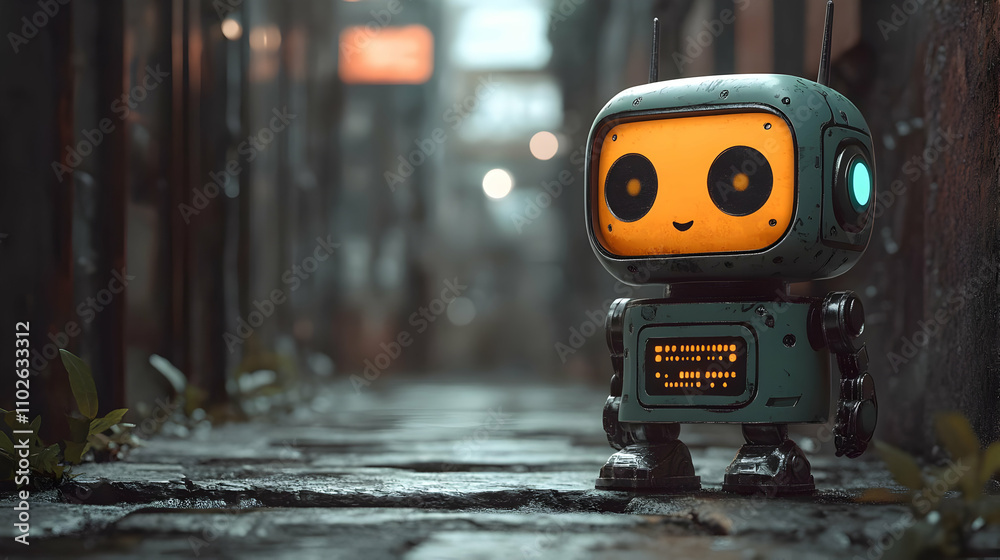 Cute Retro Robot 3D Illustration Cute Retro Robot 3D Illustration