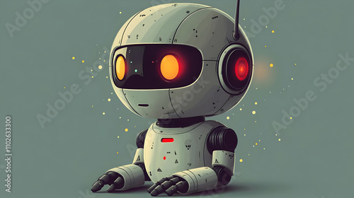 Cute Robot Illustration Dig...