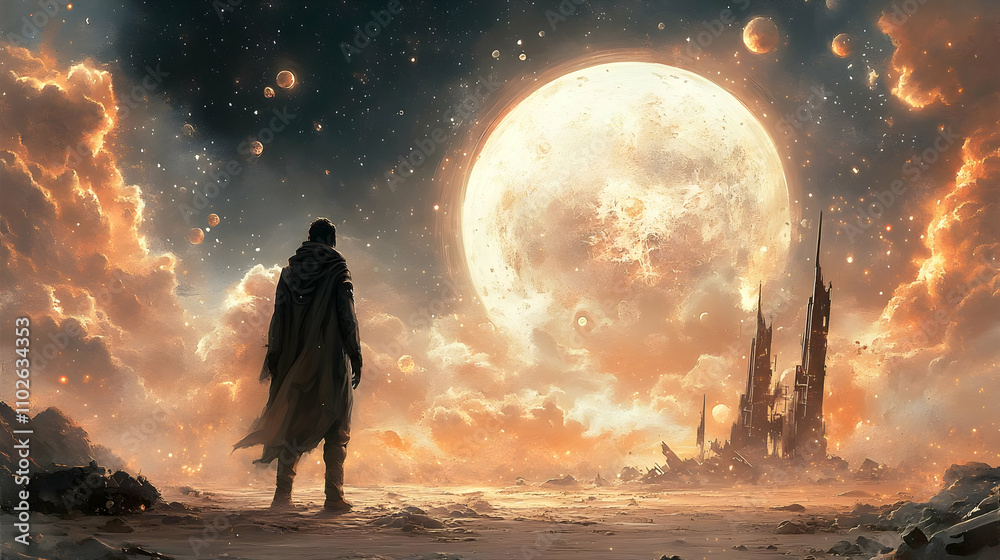 Obraz premium Post-Apocalyptic Landscape Illustration