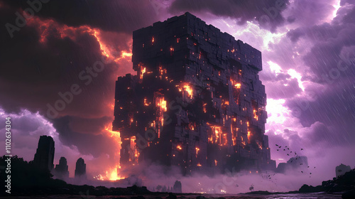 Stormy Night Futuristic Cit...